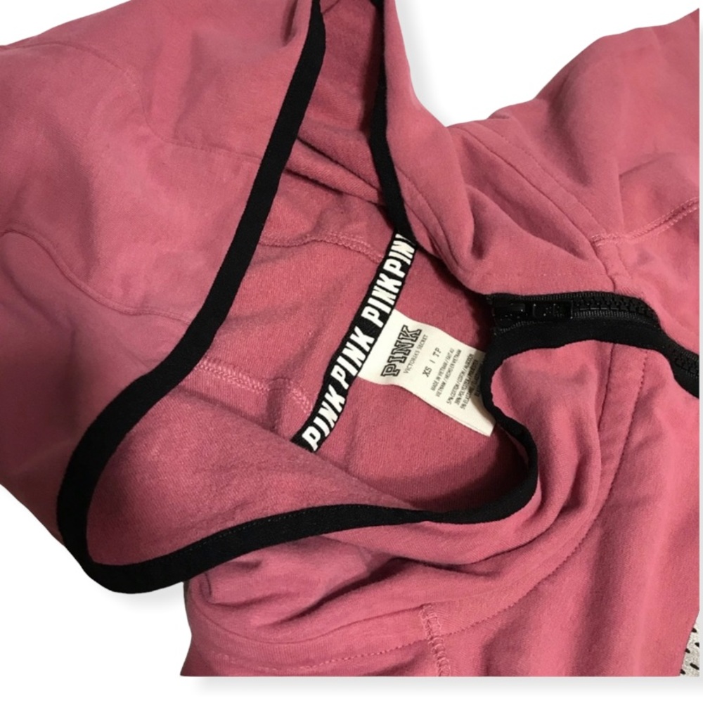 PINK Victoria’s Secret Pink Old Rose Full Zip Jacket Size XS - Picture 3 of 8